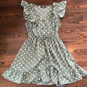 Shein Green Polka Dot Dress S